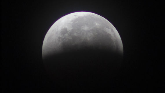 Moon leaves Earth's shadow