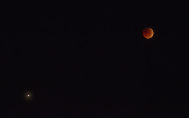 Eclipsed Moon with Mars
