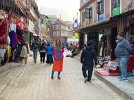 Approaching Boudhanath